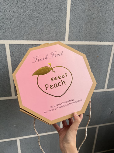 现货个装手提毛桃礼品纸盒