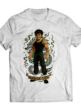 2025夏季新款李小龙纪念卡通潮流人偶风格设计限定款短袖T恤