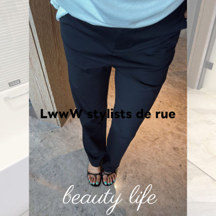 LWWW“大长腿”薄款高腰直筒时髦休闲西装裤