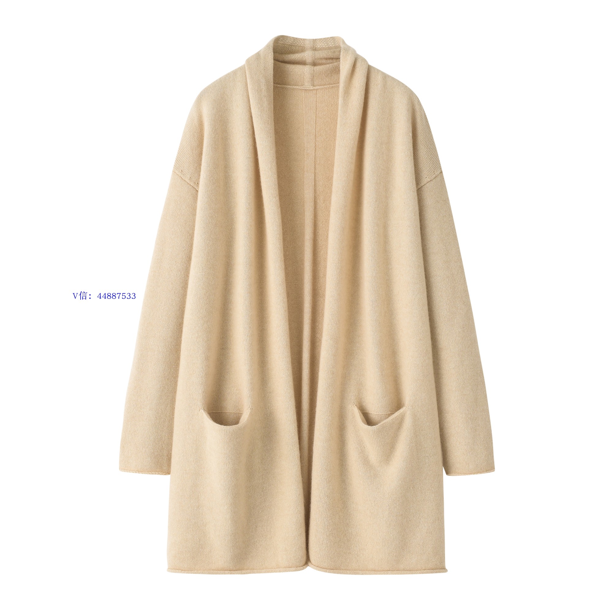 鄂尔多斯市产100%纯山羊绒衫女中长款大码针织衫毛衣开衫外套无扣