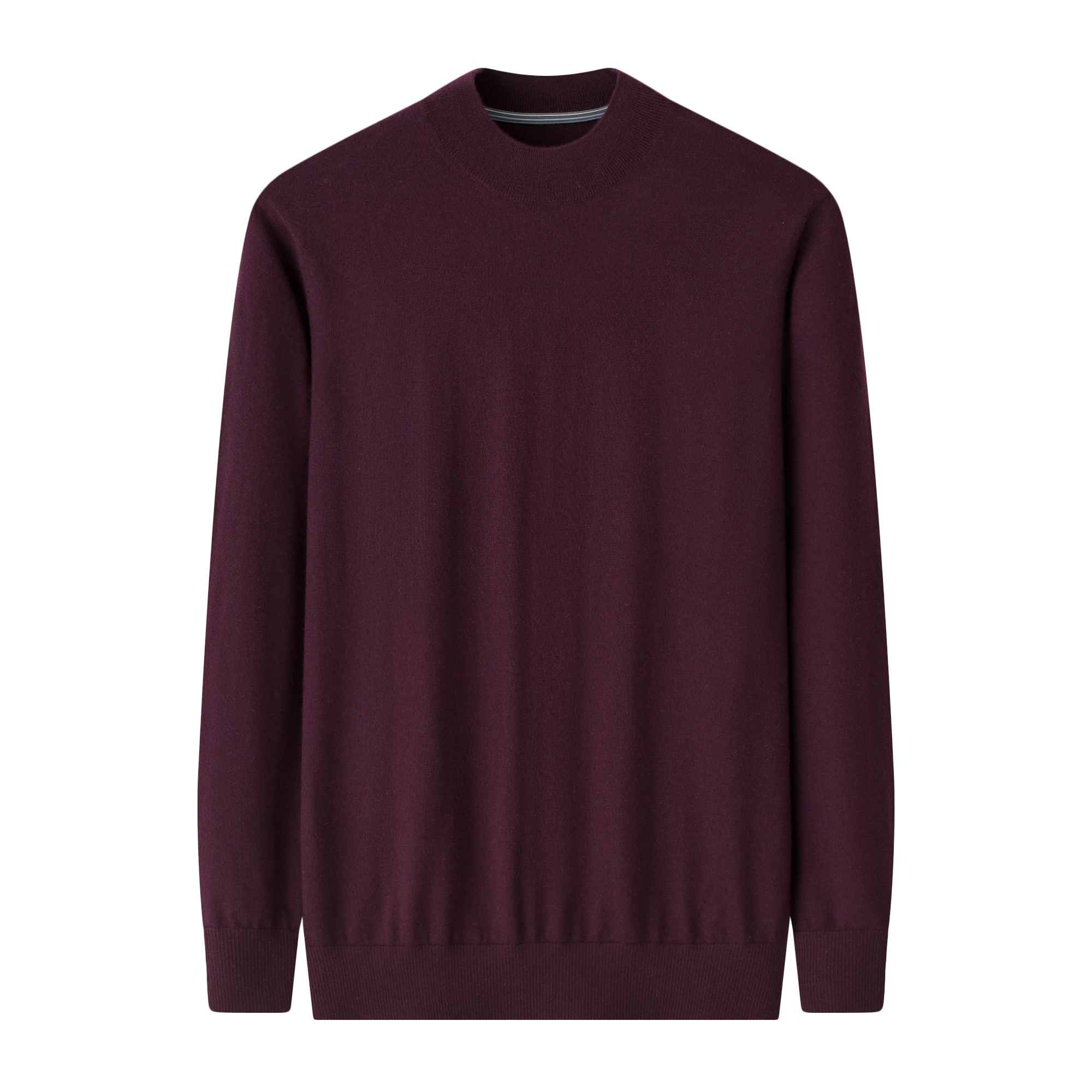 鄂尔多斯市100%纯羊绒衫精纺套衫男低半高领套衫毛衣针织工厂直发