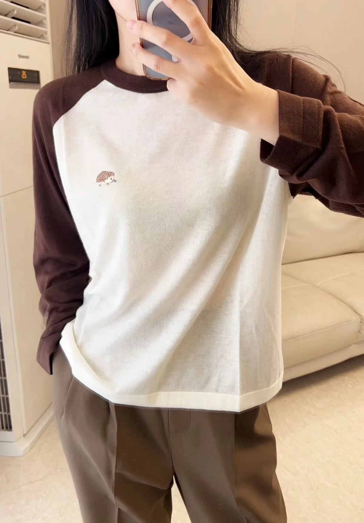 【鄂家系列】原纱！2023秋季新款羊毛羊绒小刺猬针织衫长袖打底衫