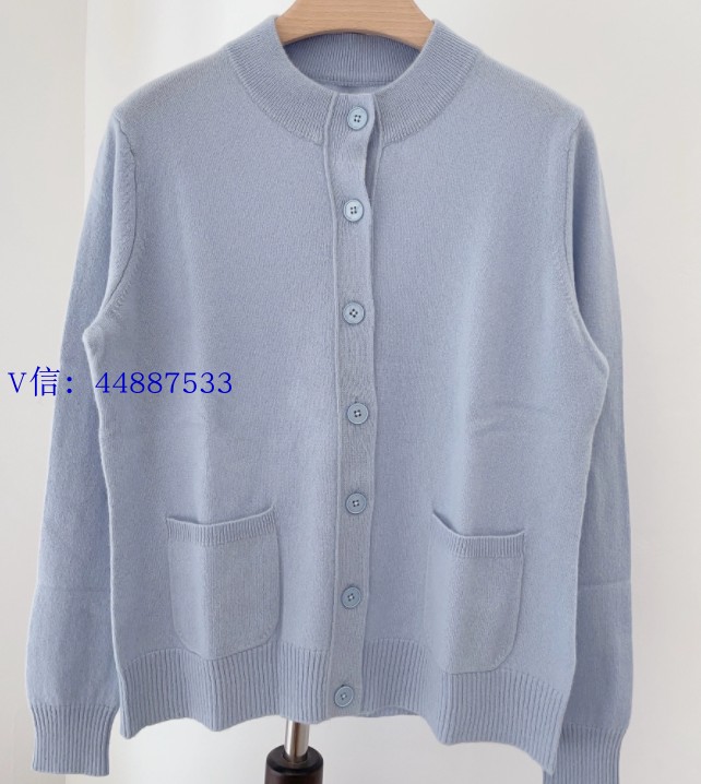 鄂尔多斯市100%山羊绒圆领秋冬套装小香风休闲气质针织开衫毛衣