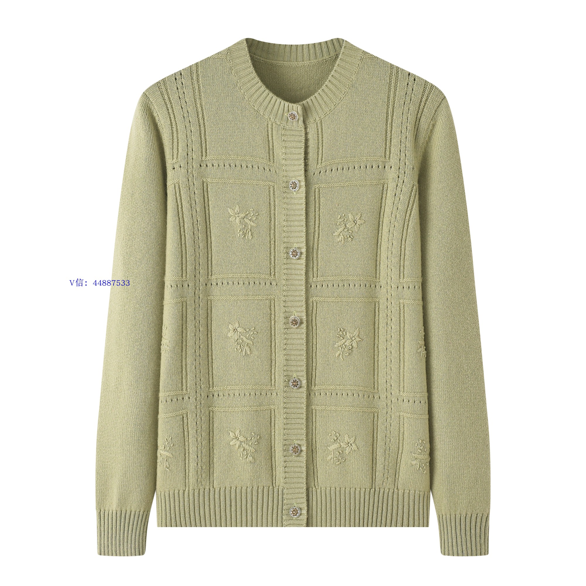 气质文艺~鄂尔多斯市羊绒衫女开衫圆领中老年妈妈款宽松大码毛衣