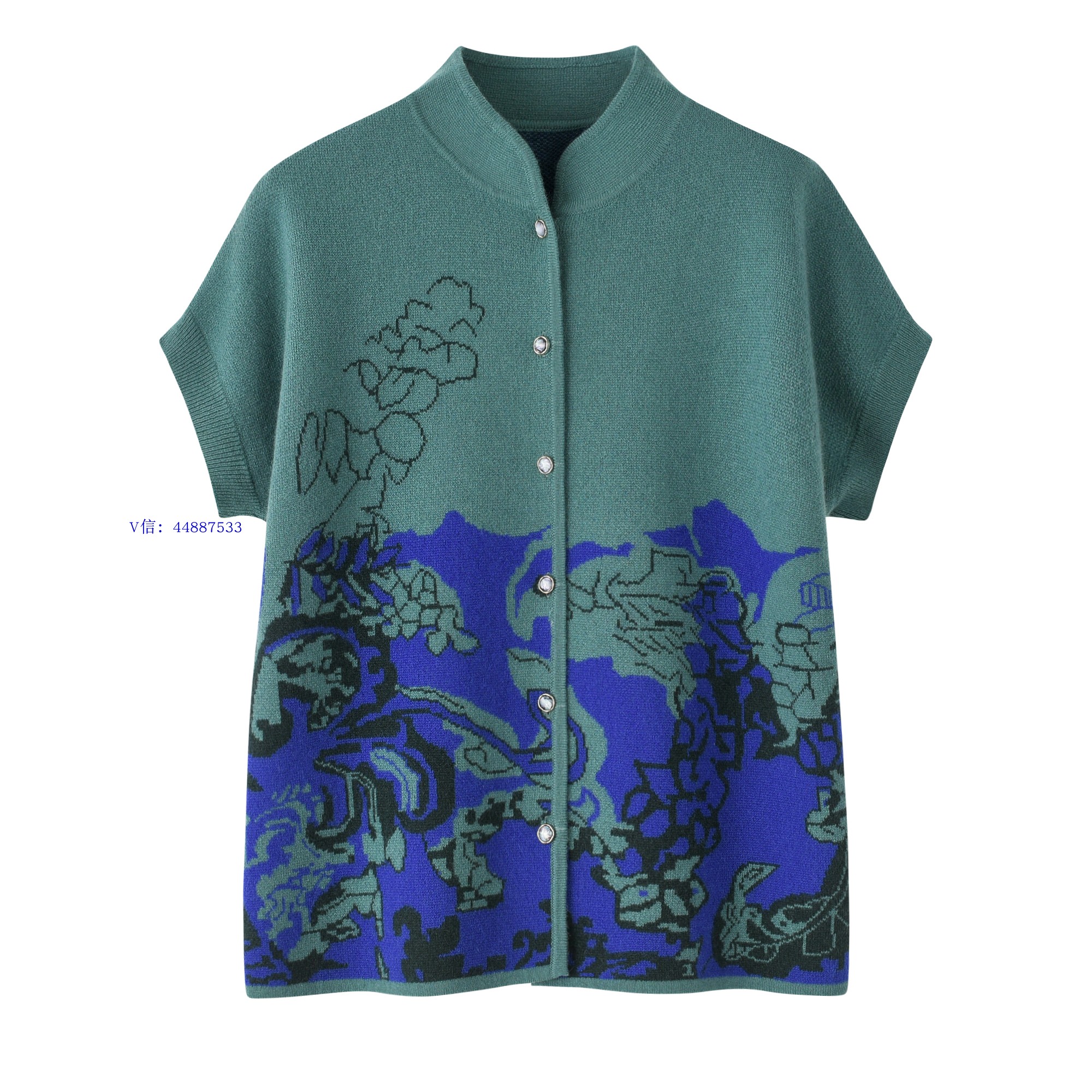 鄂尔多斯市纯羊绒衫女中老年妈妈装开衫马甲民族风加厚背心针织衫