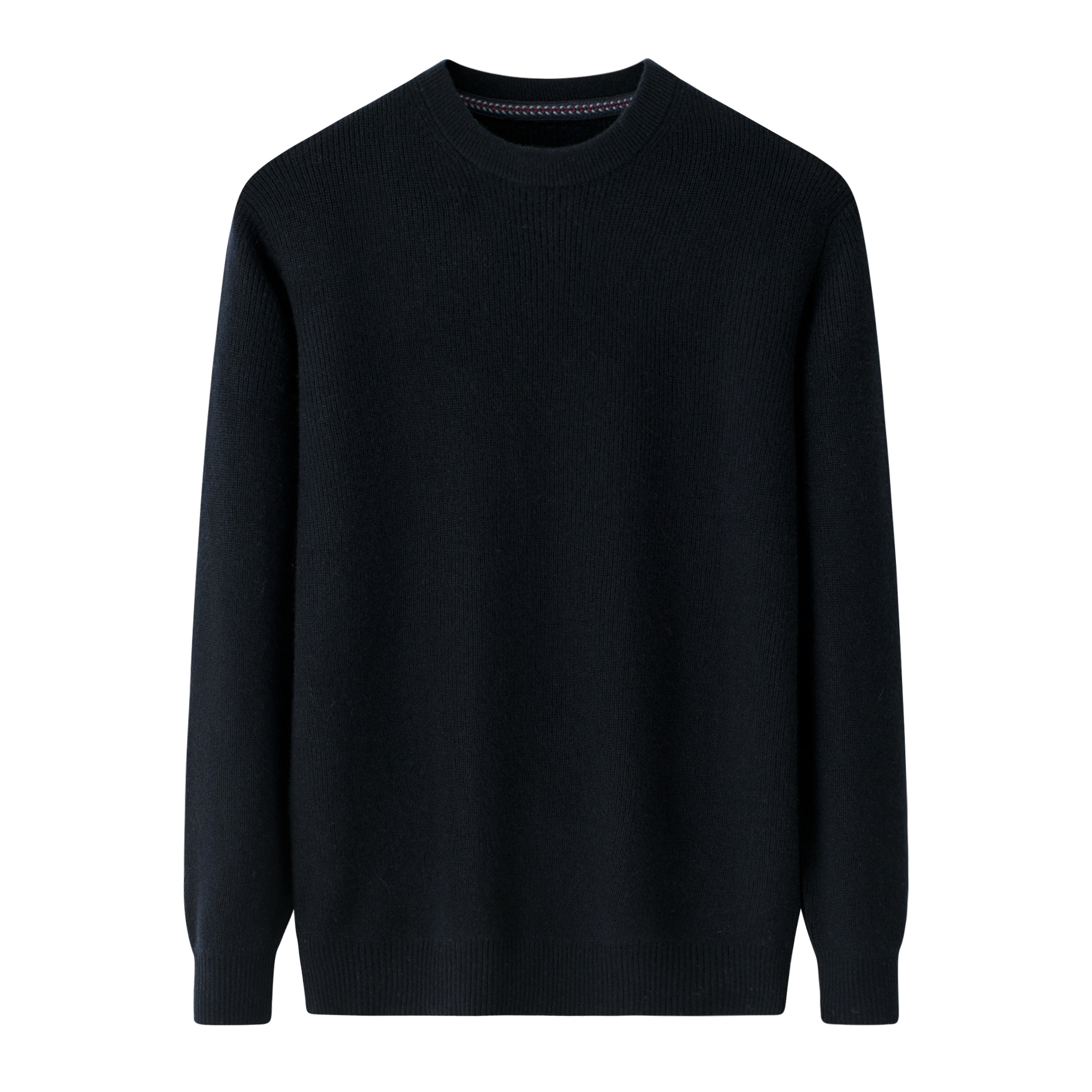 鄂市羊绒衫男圆领100纯羊绒简约纯色套头毛衣秋冬打底针织