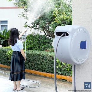 自动伸缩回收卷管器壁挂洗车水枪水管收纳架绕管家用喷头高压套装