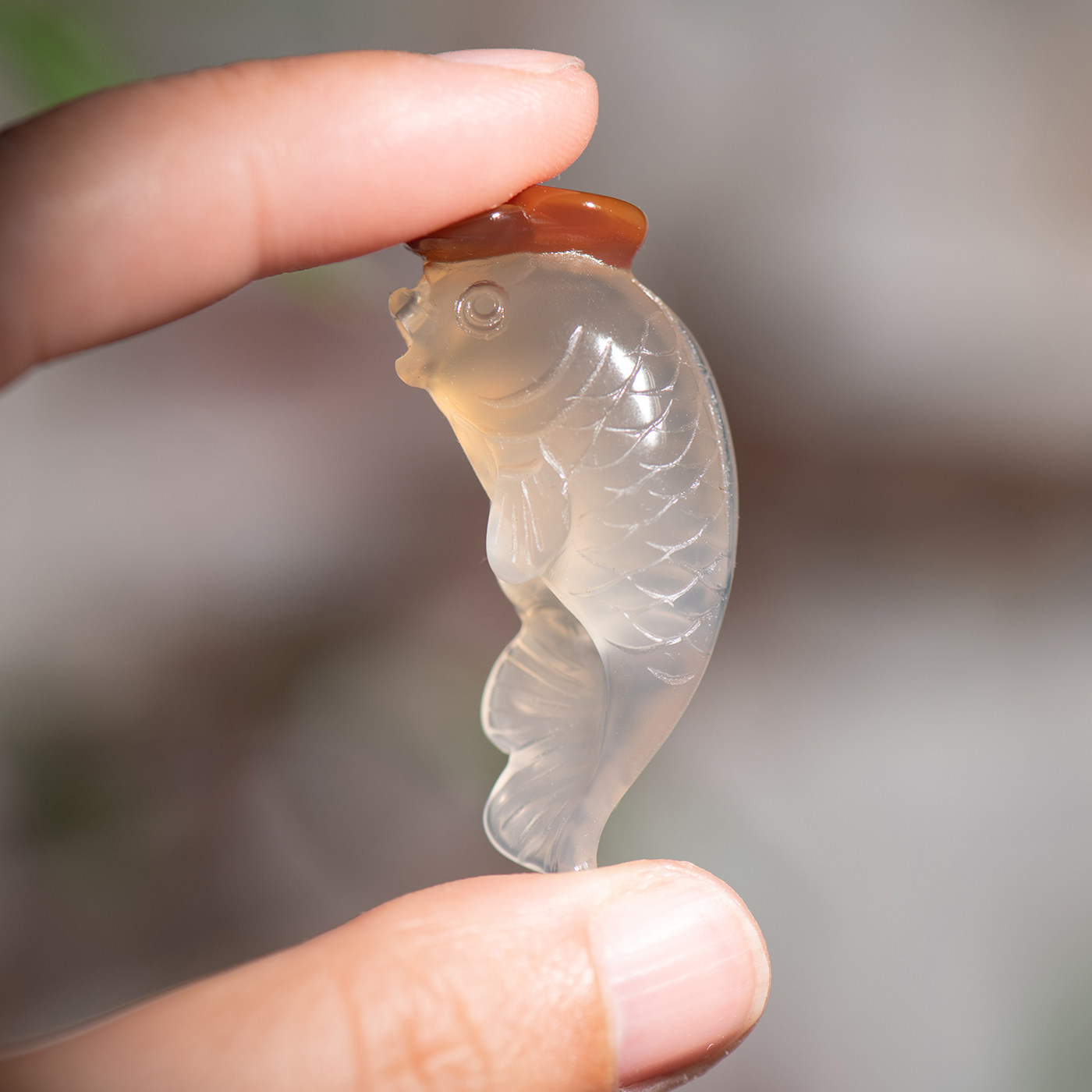 天然玛瑙锦鲤招财连年有余吊坠