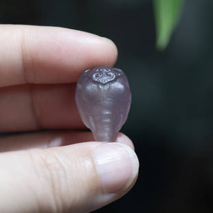 天然玛瑙象神三通紫罗兰吉祥佛珠配饰手串DIY雕刻传统配件挂件