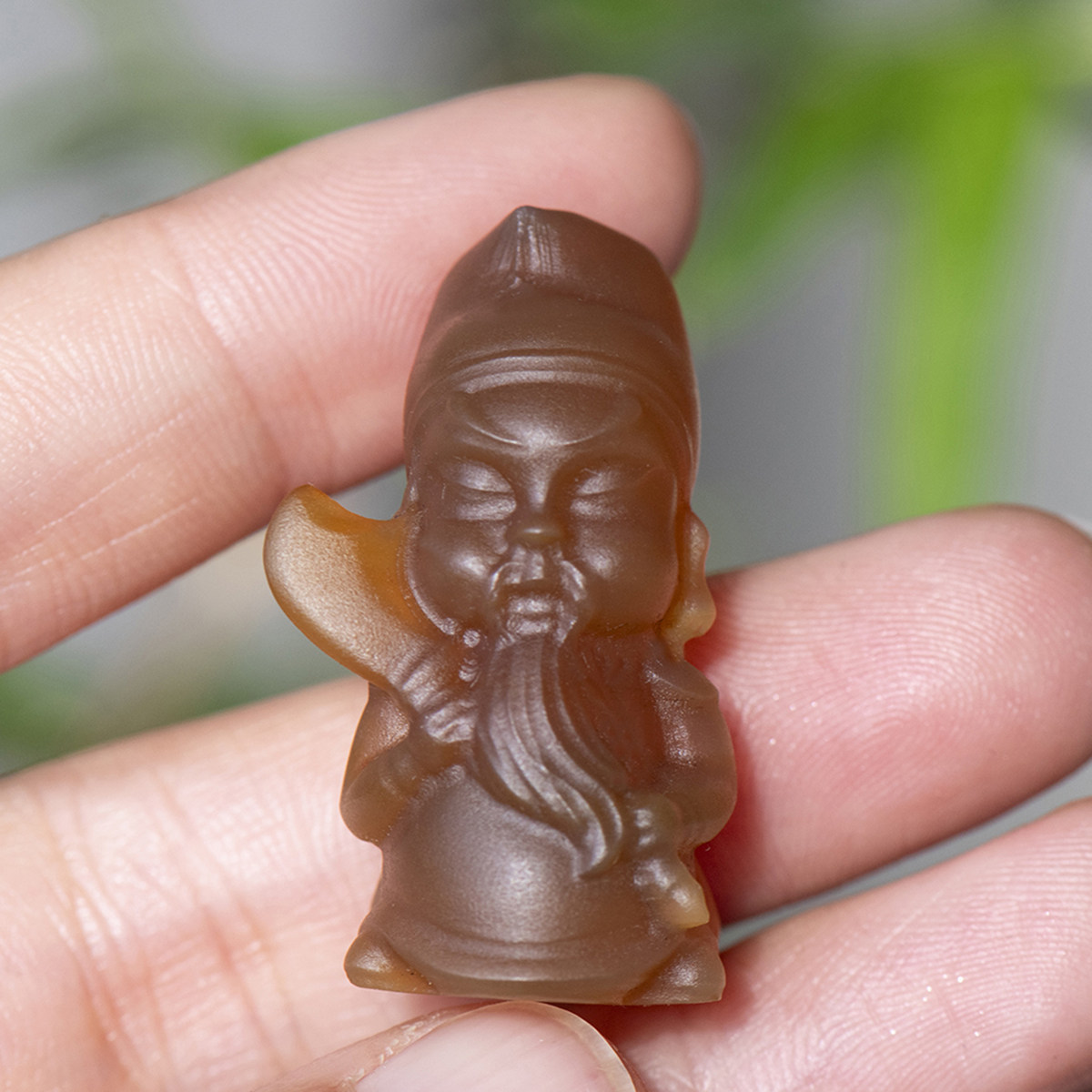招财天然红玛瑙精雕关公国风玉髓