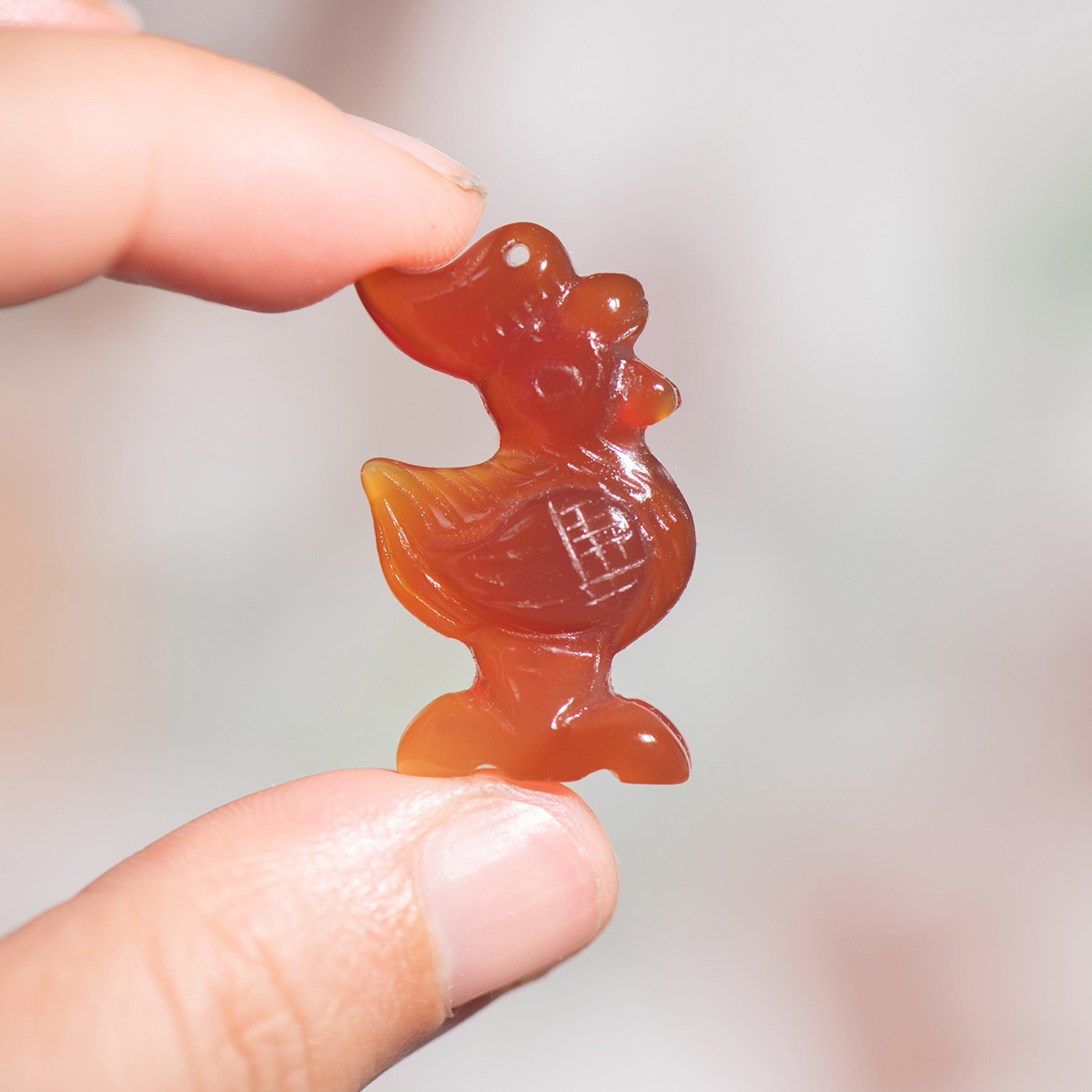 天然红玛瑙生肖鸡本命年吊坠
