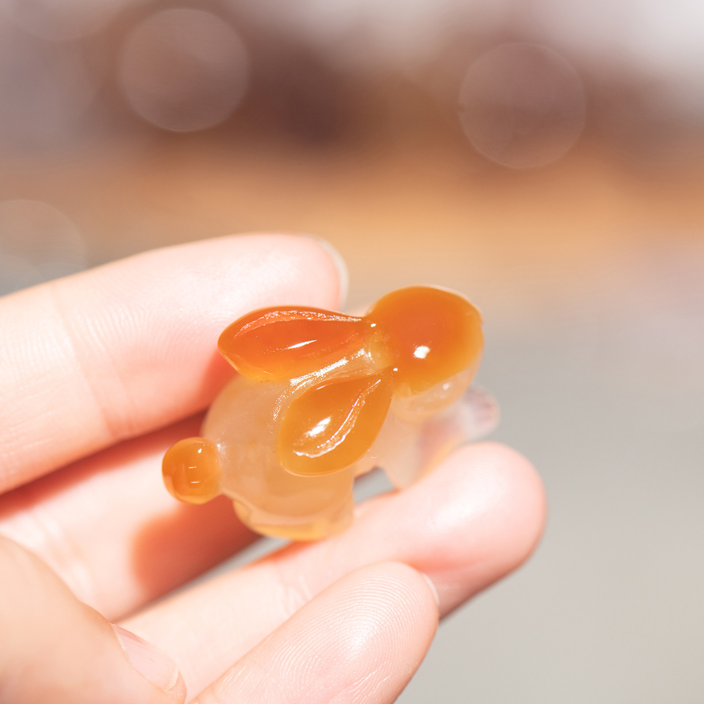 天然玛瑙巧雕12生肖兔吊坠项链