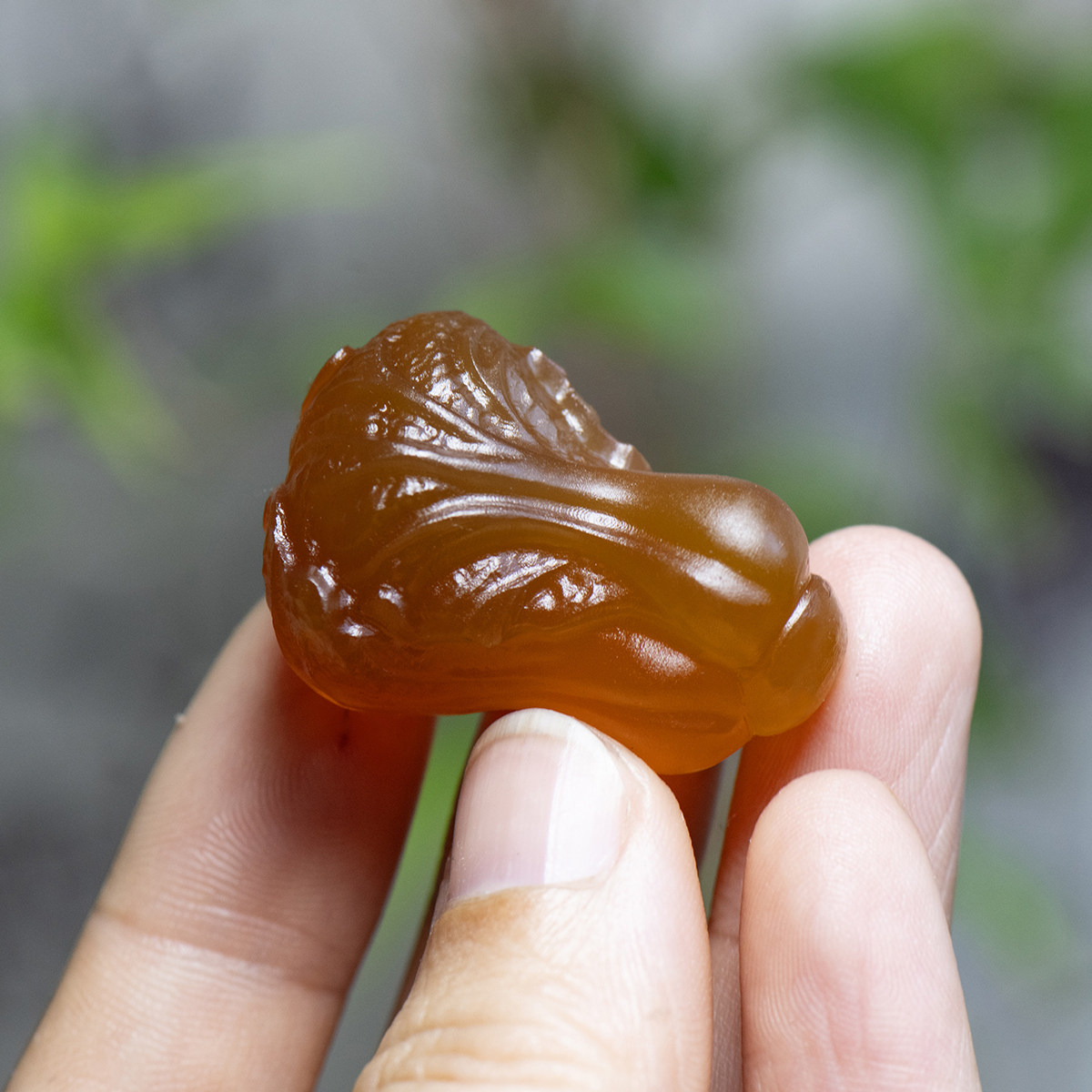 天然红玛瑙白菜吊坠毛衣链