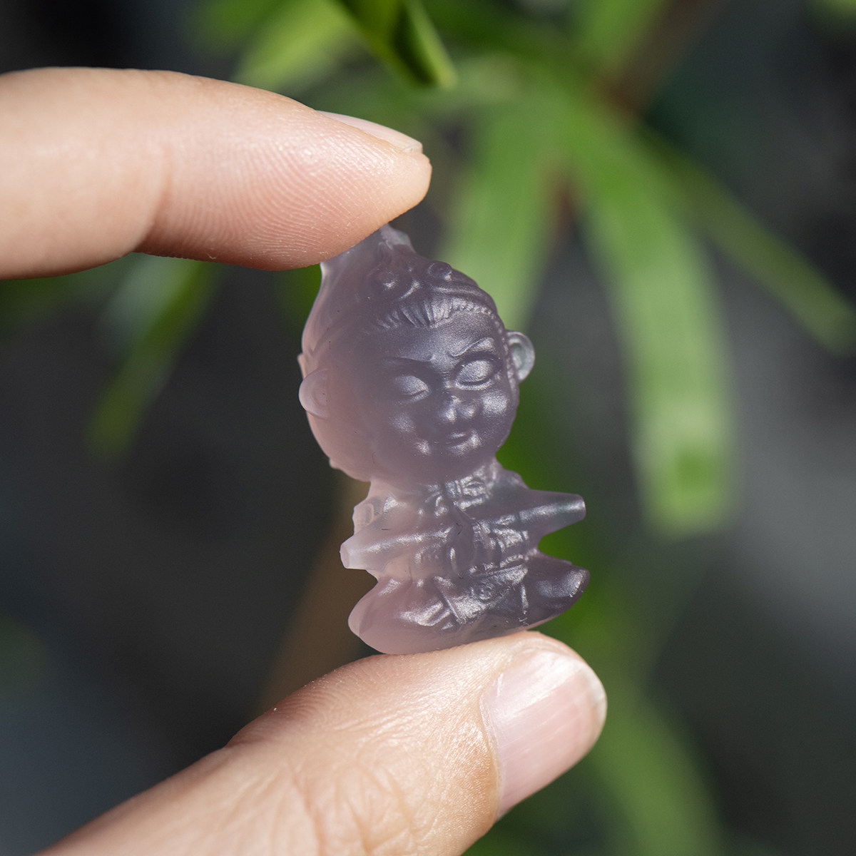 紫罗兰玛瑙生肖猴本命年吊坠