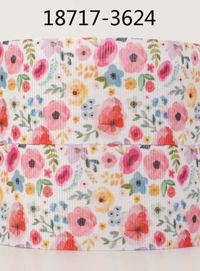 彩色印刷织带花卉系列螺纹织带DIY发饰 18717-3624