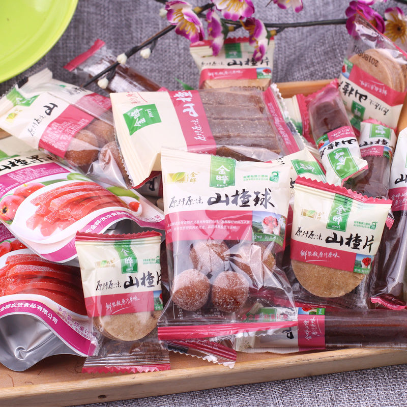 金晔山楂零食大礼包原味山楂球山楂条片卷果丹皮山楂组合500g