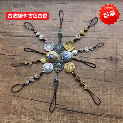 九宫八卦风水牌图镇宅铜合金西藏