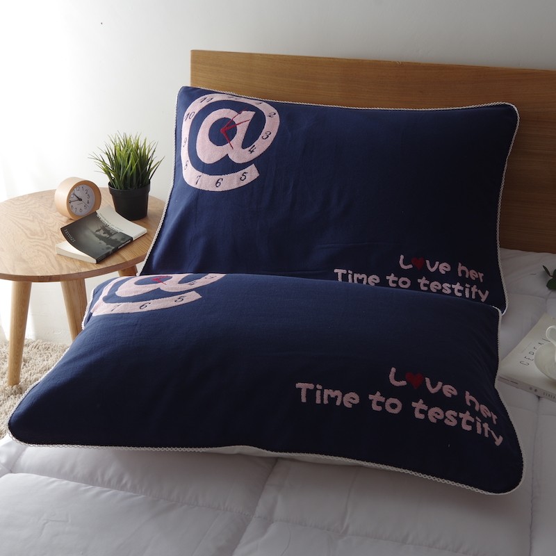 纯棉纱布枕巾一条装全棉纯色个性时尚简约学生情侣单个枕头盖巾