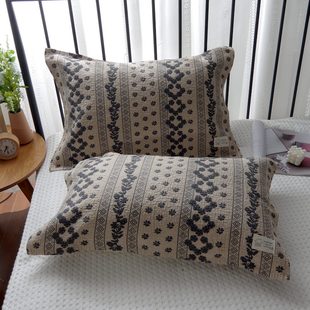 纯棉纱布枕巾一对装日系简约成人全棉加密安心棉高档情侣枕头盖巾