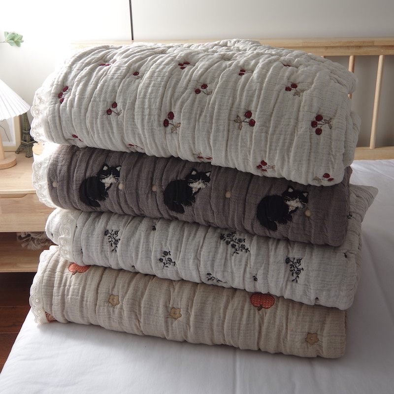 纯棉纱布泡芙被全棉春秋被秋冬被子双人可机洗被子被芯,床上用品,化纤被,淘宝优惠券,粉丝福利购,淘宝优惠卷