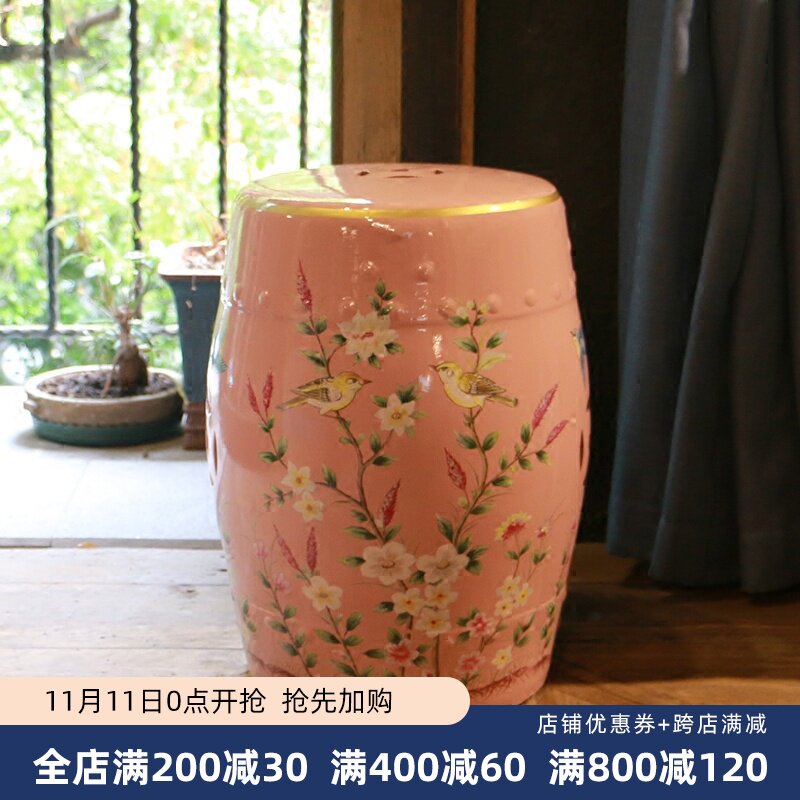 American style Flower ceramics Drum stool Guzheng stool Chinese Hotels Open Houses Side table Sitting pier Low stool Round stoolin the Residential furniture , Class Seats , Stools , Drum pier/Embroidered pier  category - from Buy2taobao.com to provide professional Taobao agent buy service