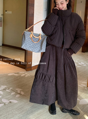 洋气新店REDMEMORY衣橱经典 贵气Lady 利落考究遮胯显瘦复古伞裙