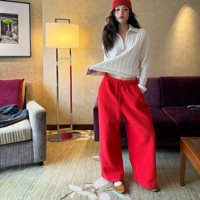 洋气新店REDMEMORY太帅了 贺岁款 包容藏肉 舒适时髦本命红裤