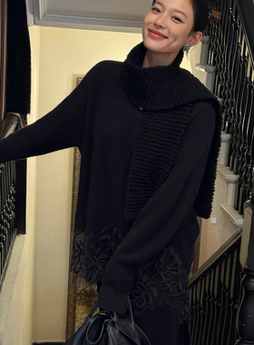 洋气新店REDMEMORY浪漫悸动 浮花梦影 重工立体蕾丝羊毛毛衣