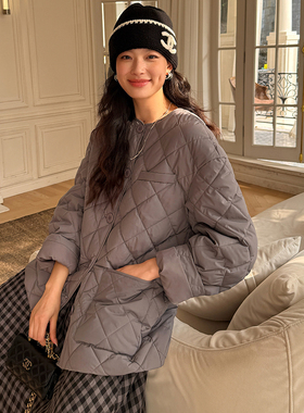 洋气新店REDMEMORY轻暖随行 菱形格绗缝廓形羽绒夹克