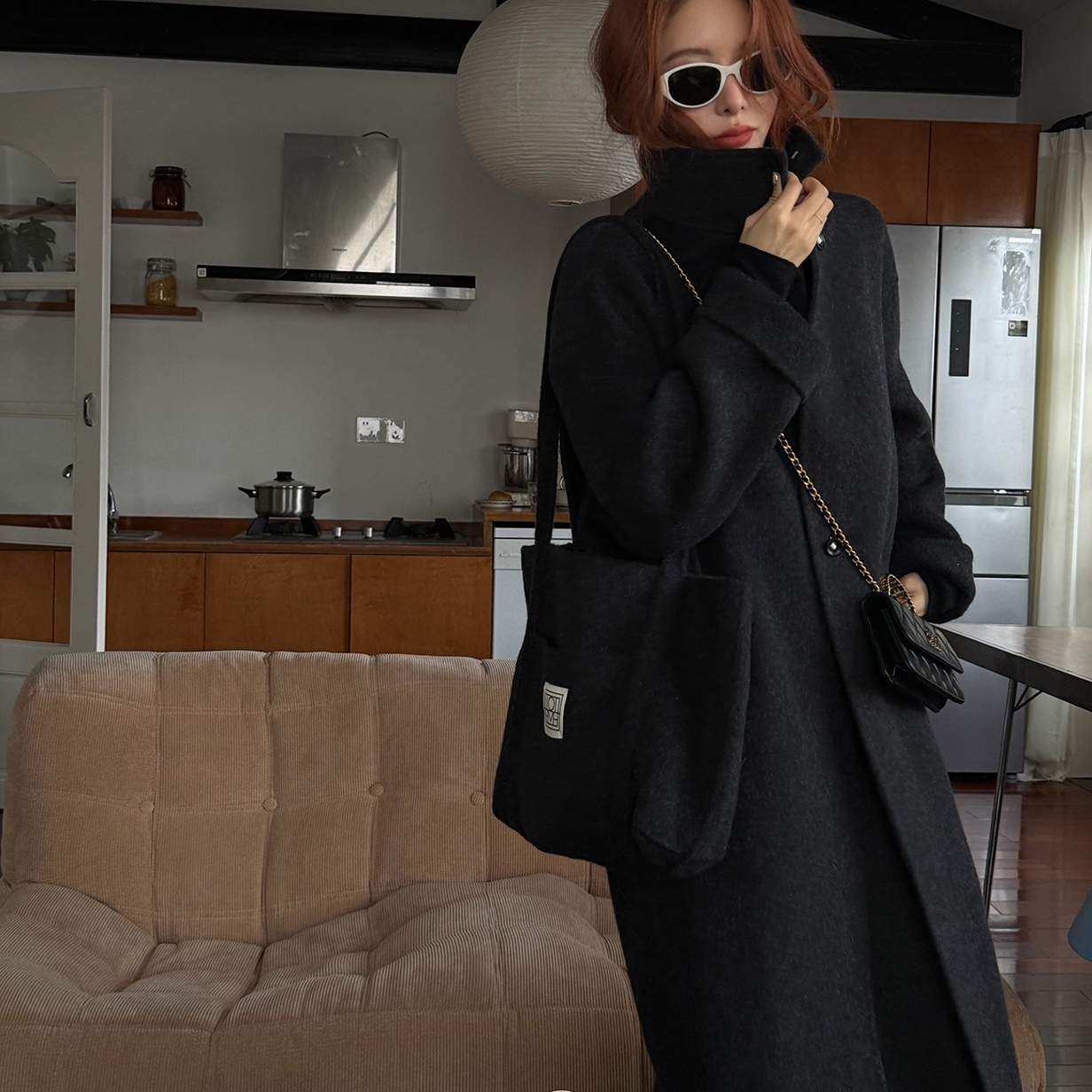 洋气新店REDMEMORY从容把控穿不腻的格雷灰毛呢外套（送包包）