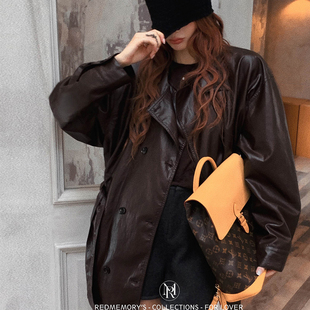 洋气新店REDMEMORY进口黑科技 油蜡感纸皮垂荡风衣 微米级遁甲