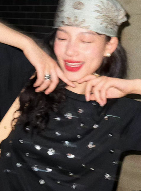 洋气新店REDMEMORY奢系重工 繁花似锦 熠熠生辉 立体花朵TEE