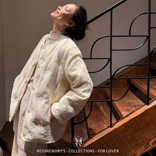 洋气新店REDMEMORY冬日惊鸿 云纱花影 国风新中式刺绣羽绒服