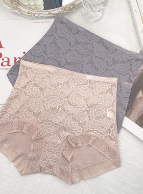 高腰大码包臀轻薄透气三角裤蕾丝边宽松舒适柔软内裤女 古妃34516