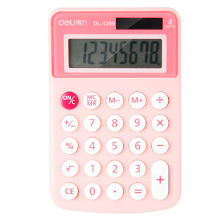 包邮 deli 得力计算器 计算机 小巧形 宾果色 8位数 1209A
