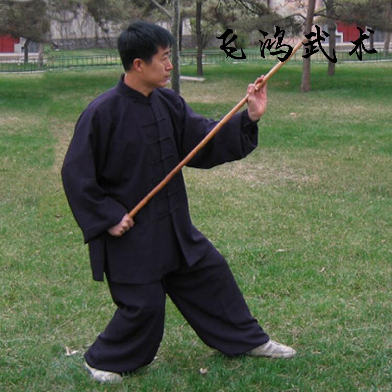 传统型黄皮白蜡杆太极短棍鞭杆