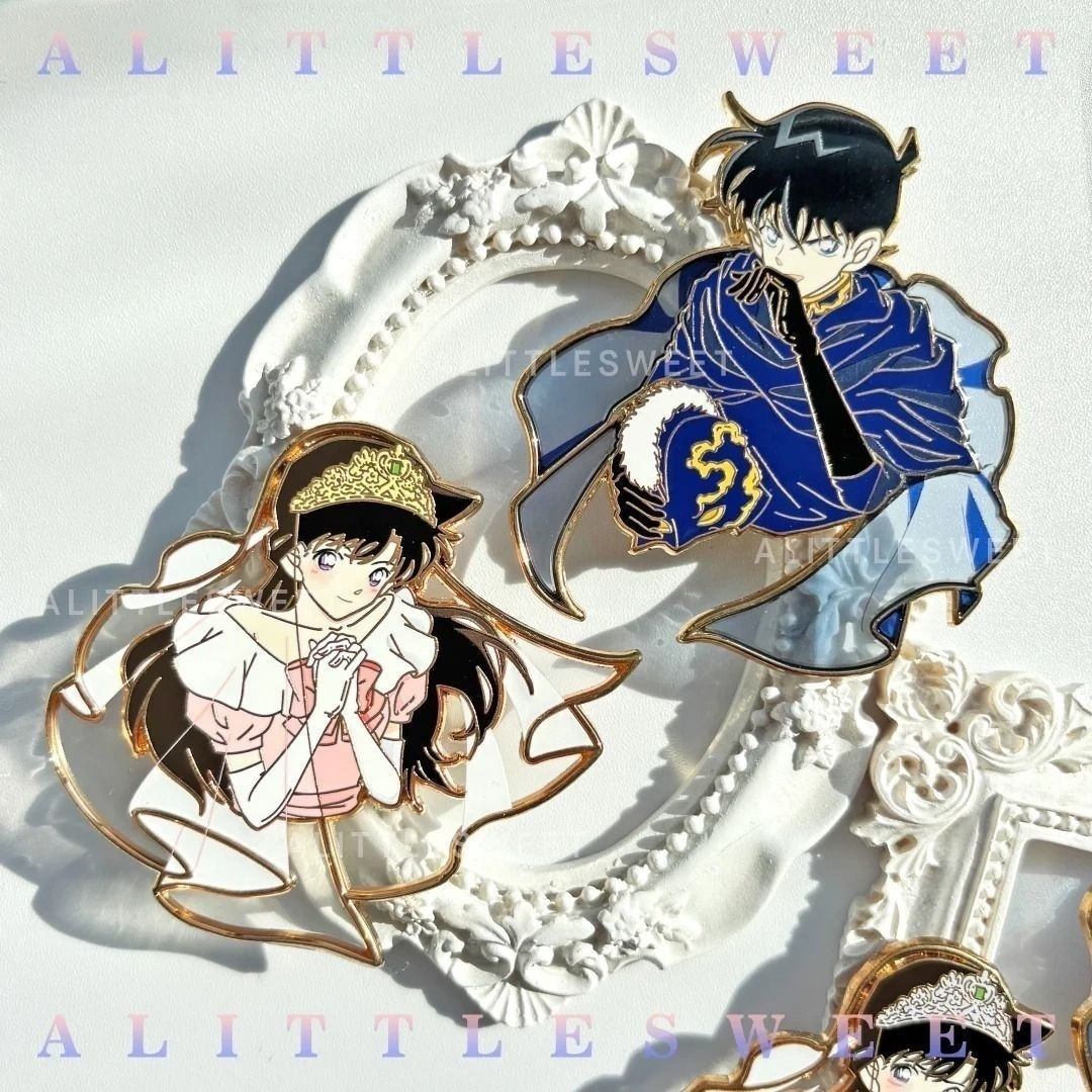 侦探柯南动漫周边金属徽章新兰复活收藏纪念胸针工藤新一