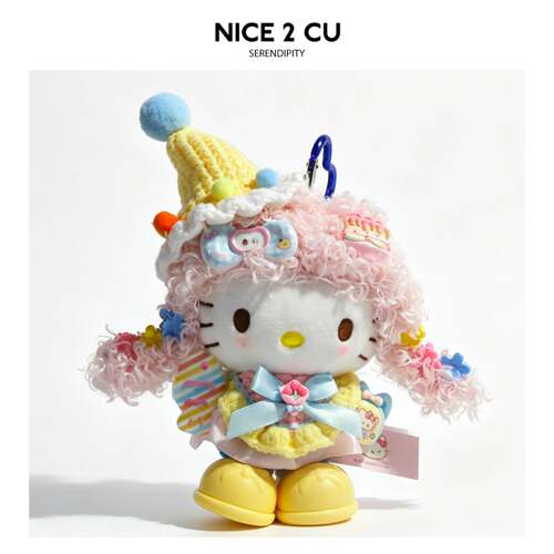 正版授权hellokitty包包挂件毛绒公仔小玩偶哈喽kt猫装饰书包挂饰
