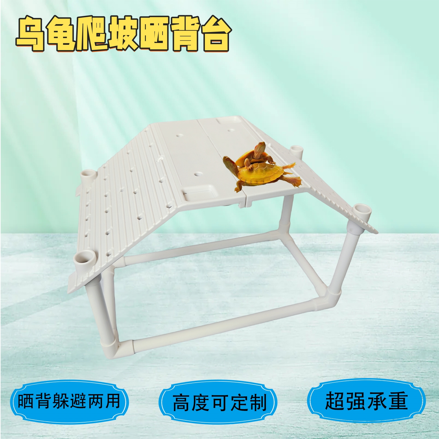 乌龟爬坡台晒背台深浅水爬梯浮岛