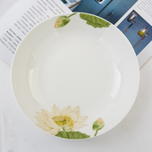 简约家用欧式 9英寸大菜盘创意大号骨瓷盘9寸深盘汤盘饭盘早餐盘