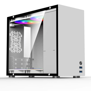 支持ATX电源 全新ITX机箱桌面小巧迷你小机箱钢化玻璃侧透机箱台式