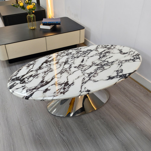 宝格丽大理石椭圆形设计师茶几