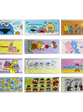 34x78cm加菲芝麻街海绵大力水手外贸卡通全棉面巾成人儿童毛巾