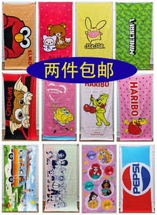 包邮 50x100cm海贼王泰迪卡通全棉纯棉儿童成人大毛巾枕巾浴巾