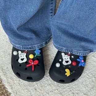 假日秋千卡通可爱气球小狗crocs卡扣配件洞洞鞋鞋花diy女生配饰