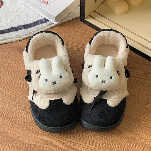可爱米菲兔加绒保暖外穿防滑棉鞋