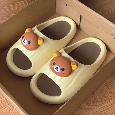可爱轻松熊可拆卸鞋垫拖鞋女