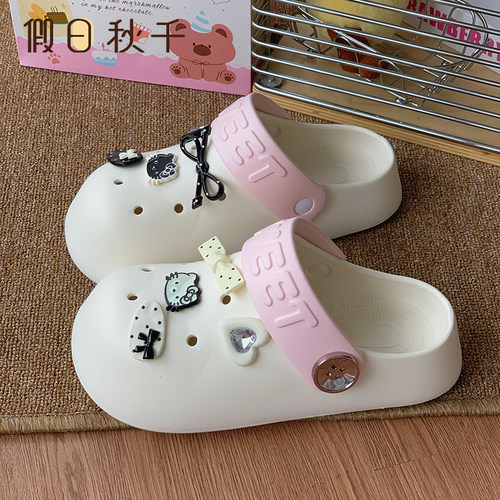 假日秋千EVA足弓女夏网红洞洞鞋