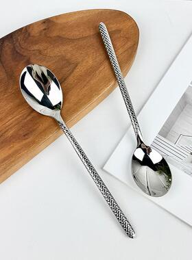 chockmen卓德铭18/10不锈钢拌饭勺主餐更西餐勺餐更调羹花纹镜光