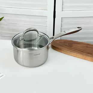 chockmen卓德铭18/10不锈钢奶锅辅食锅无涂层热牛奶锅家用煮汤锅
